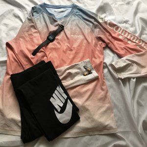 Columbia PFG Omnishade Pink Outdoor Long Sleeve Shirt M